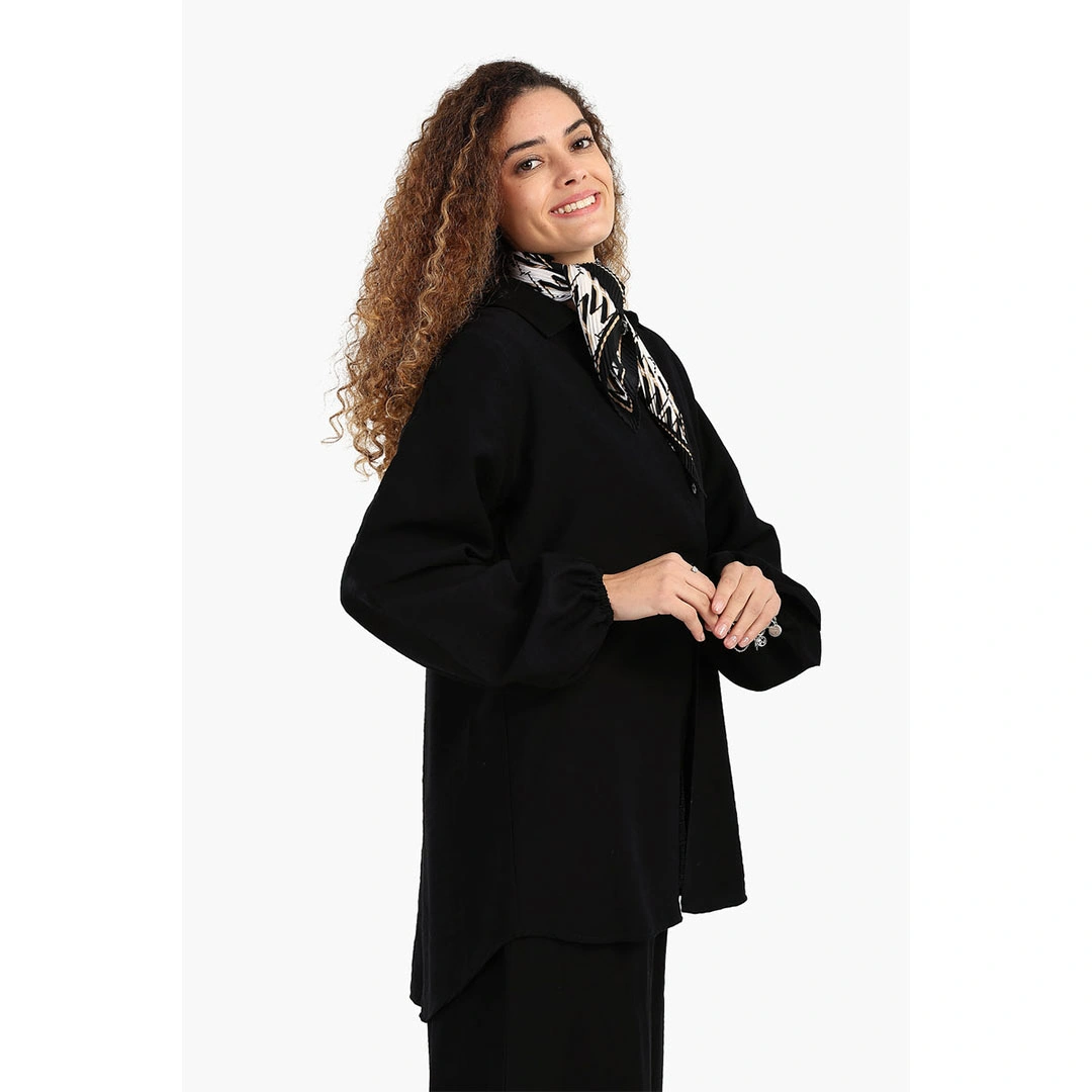 قميص كتان حريمي بكم - 56370