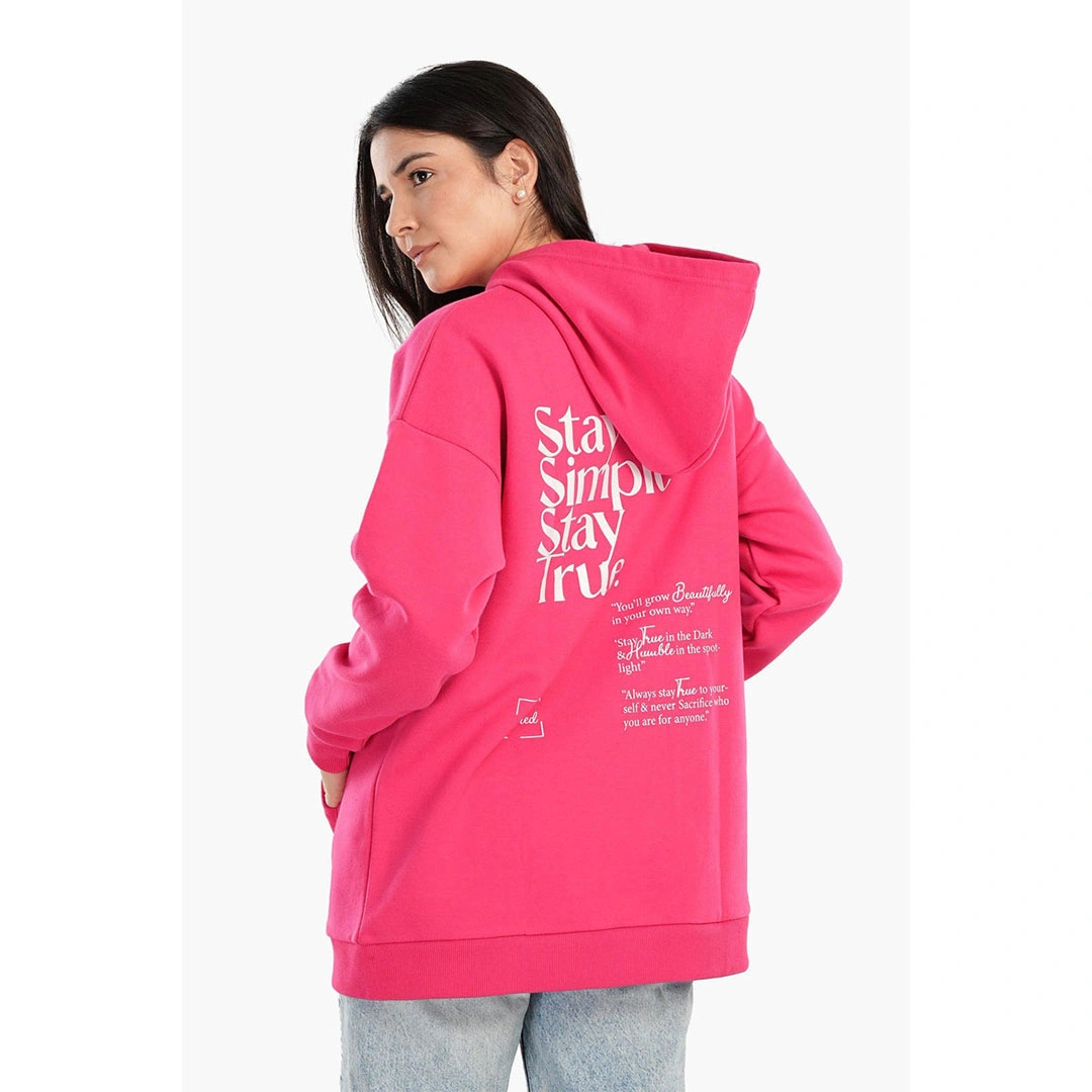 سويتشيرت قطن حريمي حريمي - فوشيا 17542