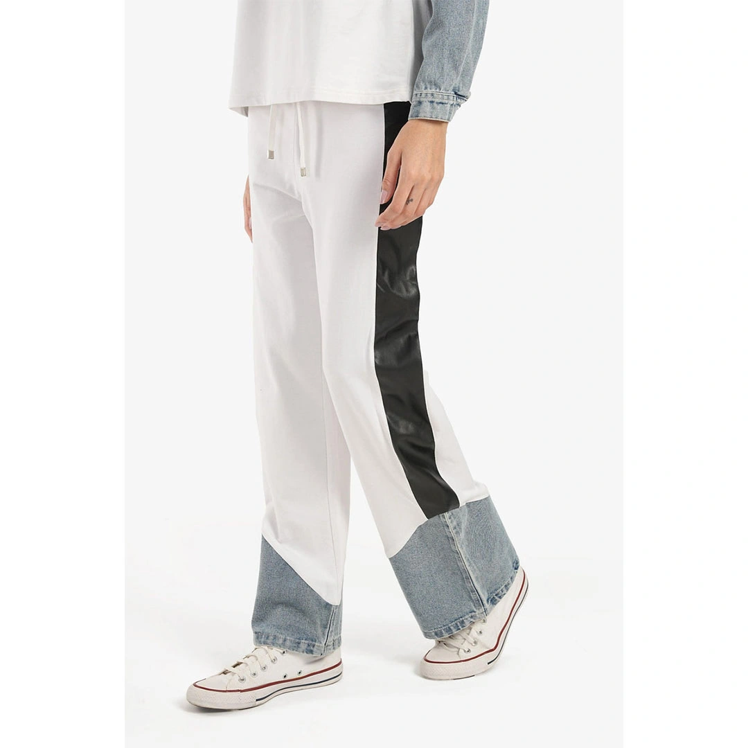 بنطلون واسع بأقمشه مختلفه حريمي - أبيض 17590