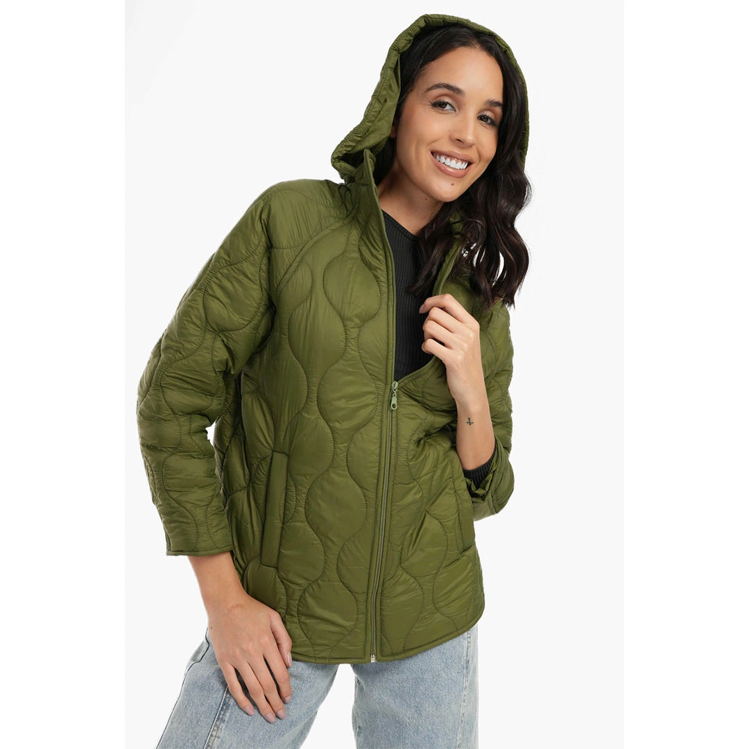 جاكيت بامب حريمي حريمي - زيتي 17591