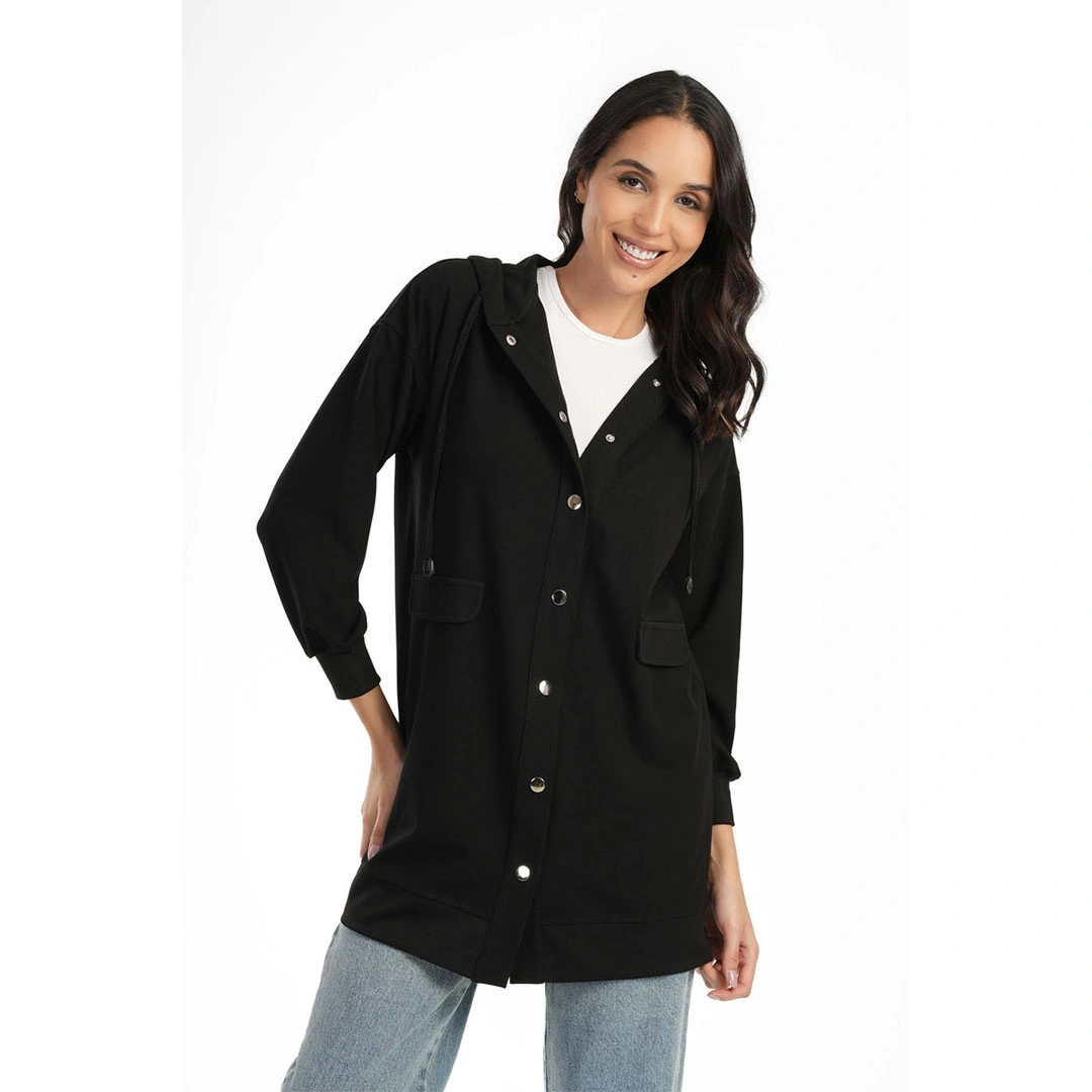 جاكيت بزونط حريمي حريمي - أسود 17607