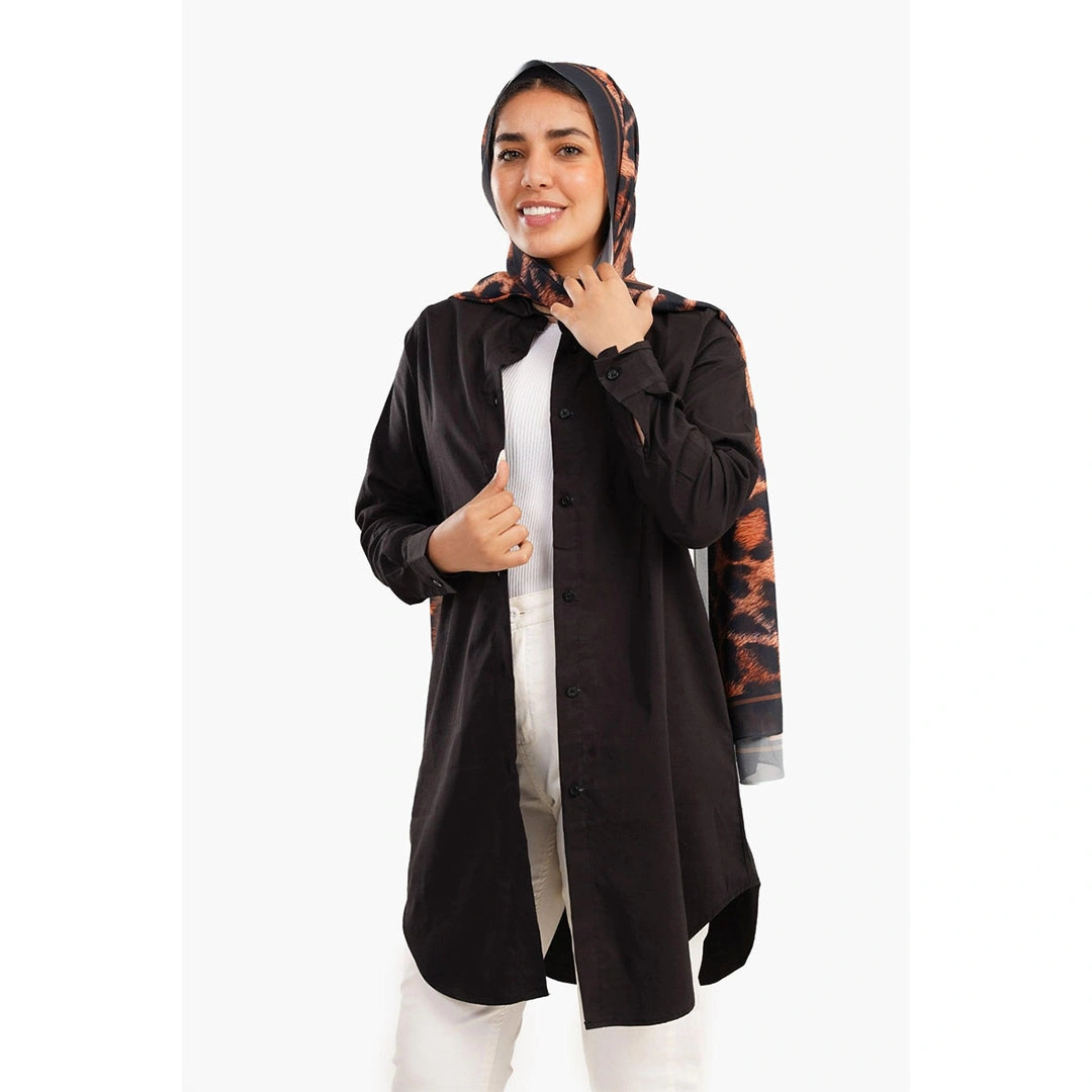 قميص بكم طويل حريمي - أسود 17358