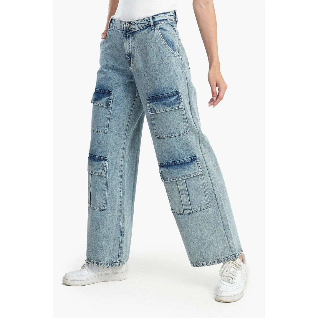 بنطلون جينس باجي حريمي - أزرق 17380