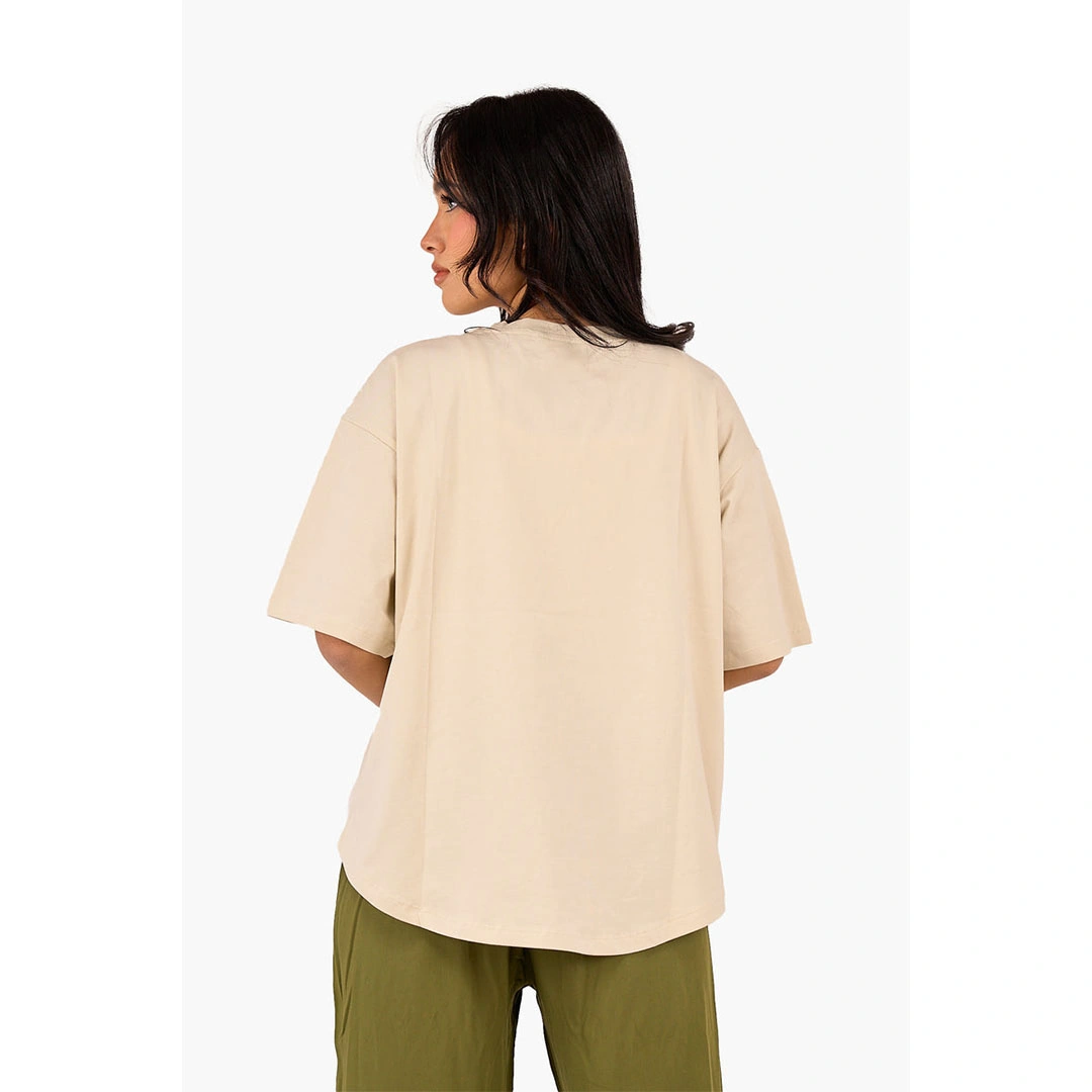 تيشيرت قطن سادة حريمي - بيج 17756