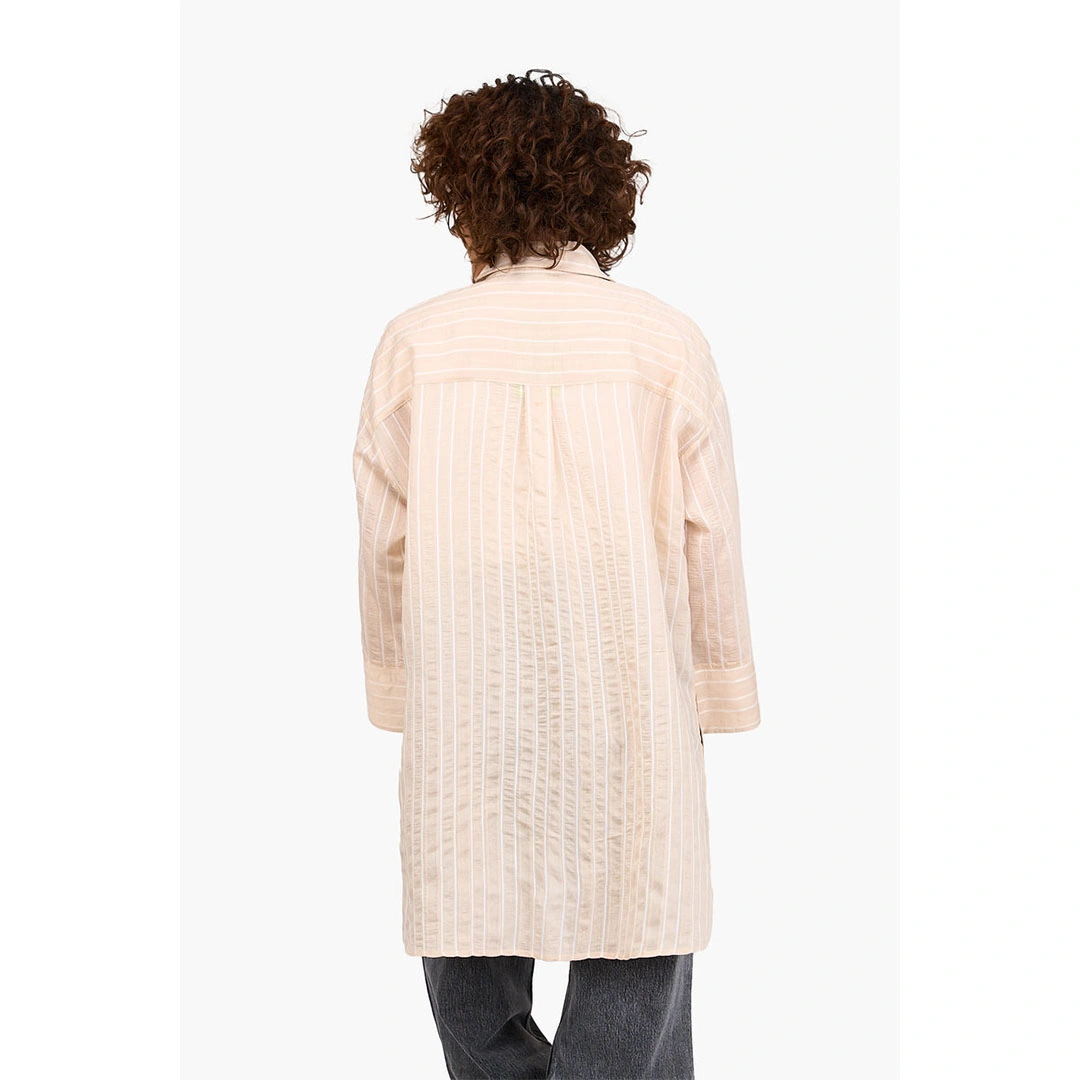 قميص مخطط قصير بأكمام حريمي 17801