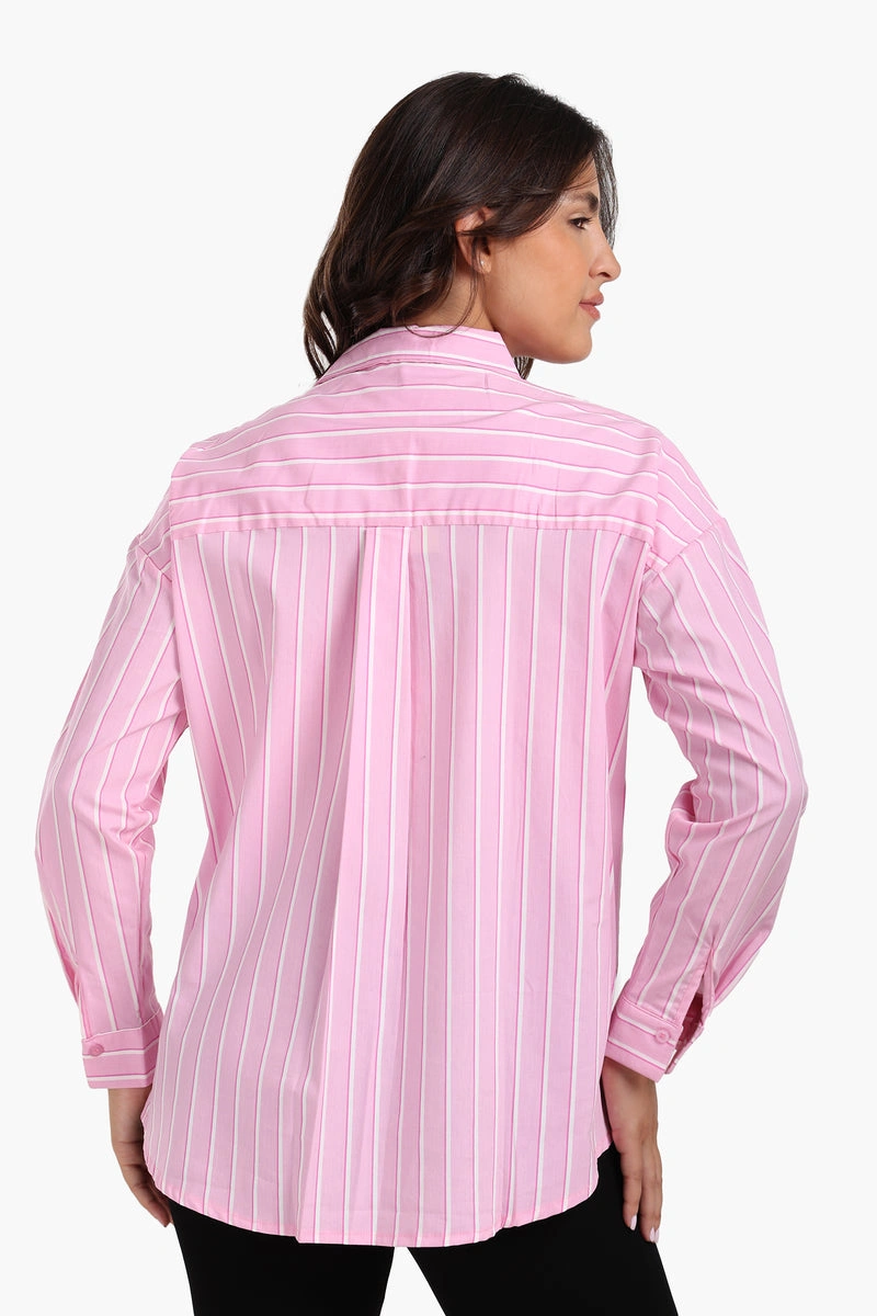 كلو قميص مخطط بطبعة زهور - وردي