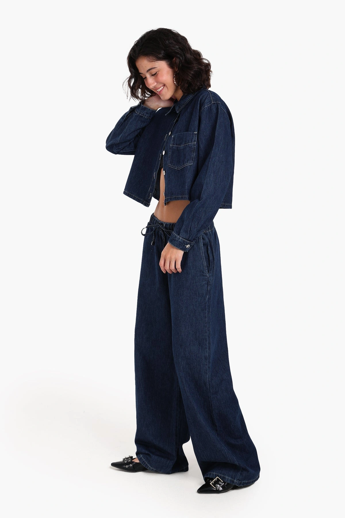 كلو بنطلون جينز مريح حريمي - أزرق ملكي