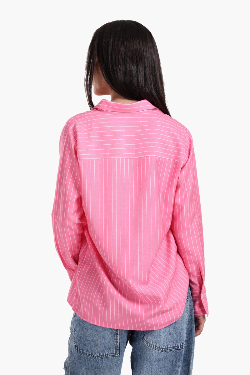 كلو قميص حريمي مخطط كم طويل - هوت بينك