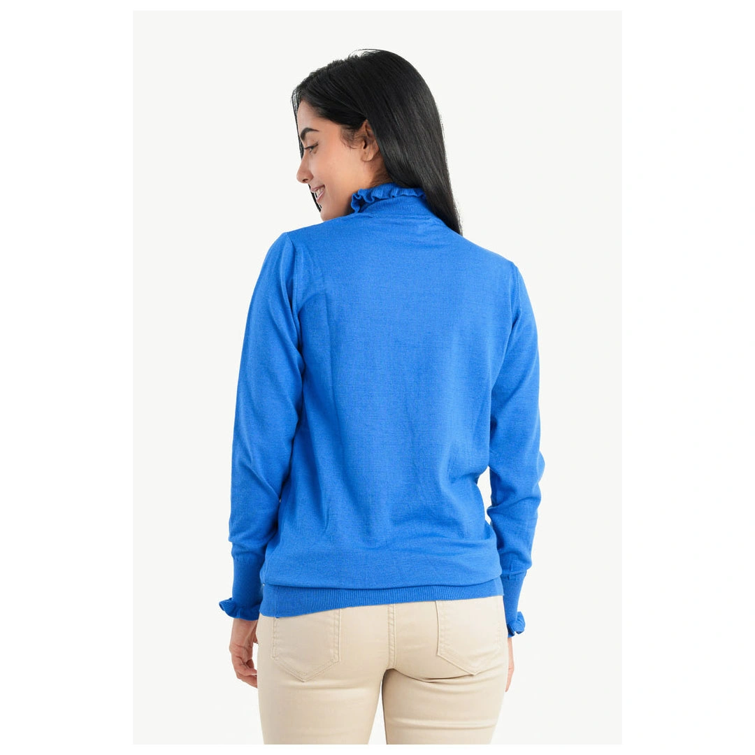 بلوفر كارينا حريمي بكشكشة على الرقبة والأكمام 55524