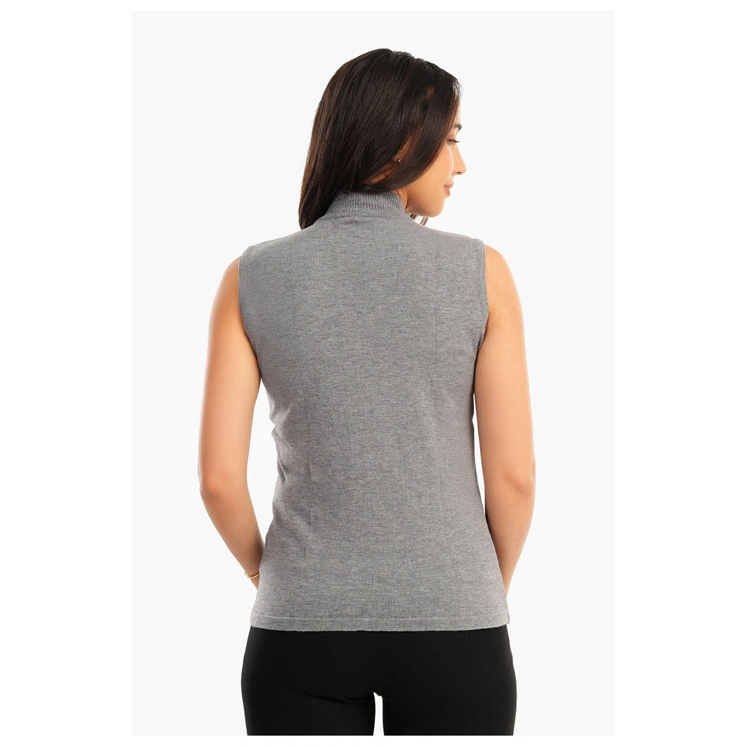 بلوفر كارينا حريمي بدون كم بياقة عالية 55526