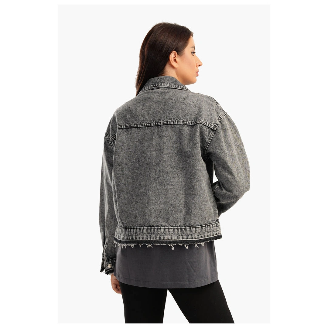 جاكيت جينز كارينـا رمادي حريمي - رمادي 55601