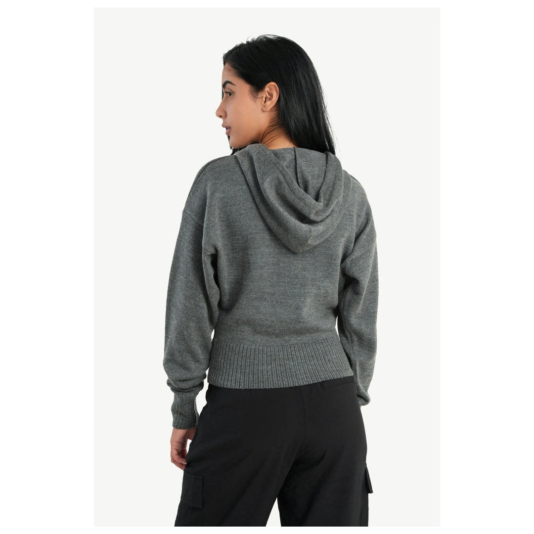 بلوفر حريمي كارينـا بكم جيوب كانجارو - رمادي 55797