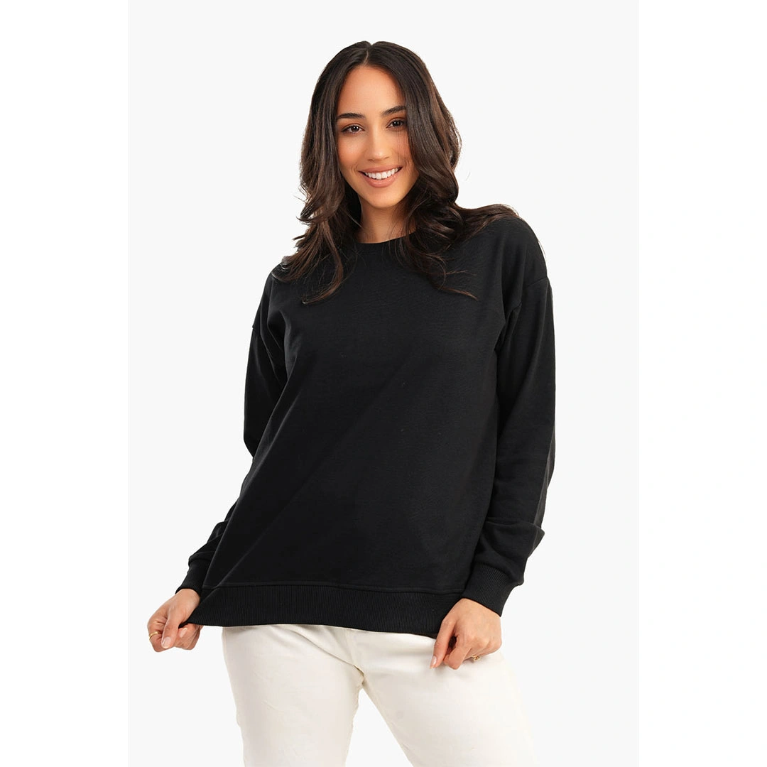 سويت شيرت كارينا كتف ساقط حريمي - أسود 55963