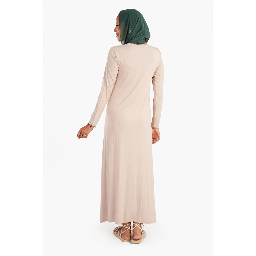 فستان حريمي فيسكوز برقبة مدورة - 56075