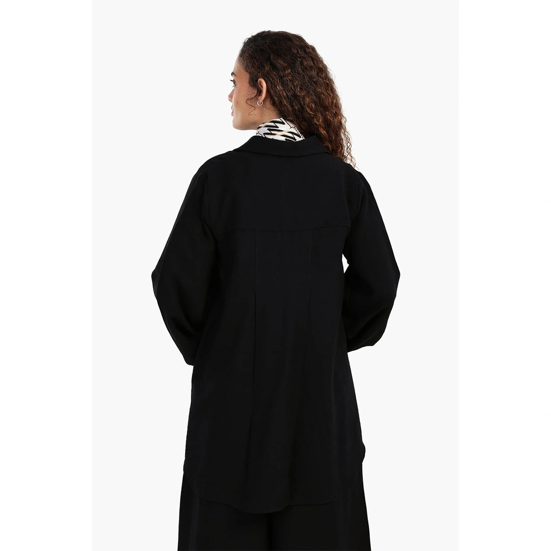 قميص كتان حريمي بكم - 56370