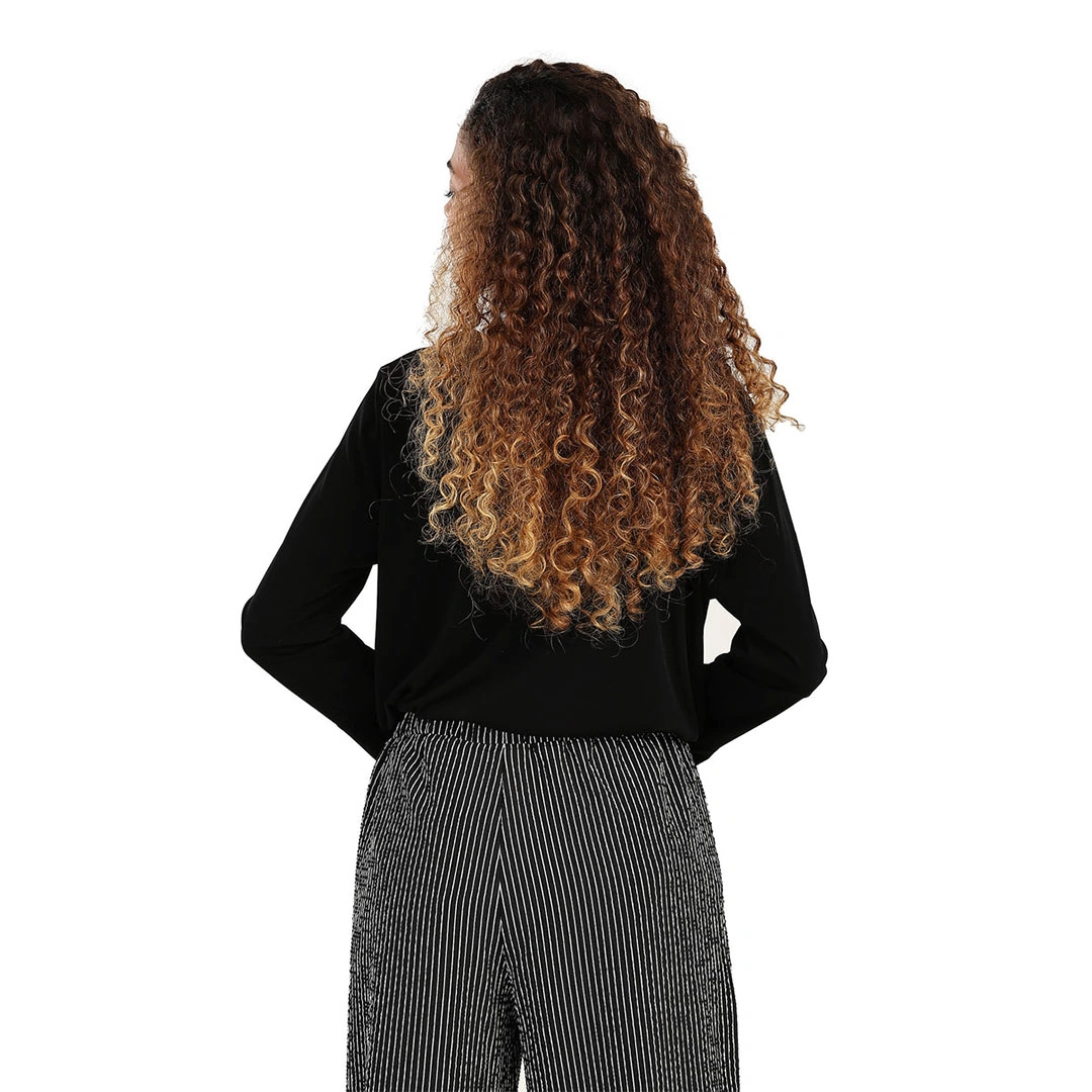 بلوزة كارينا بأكمام واسعة حريمي - أسود 56375