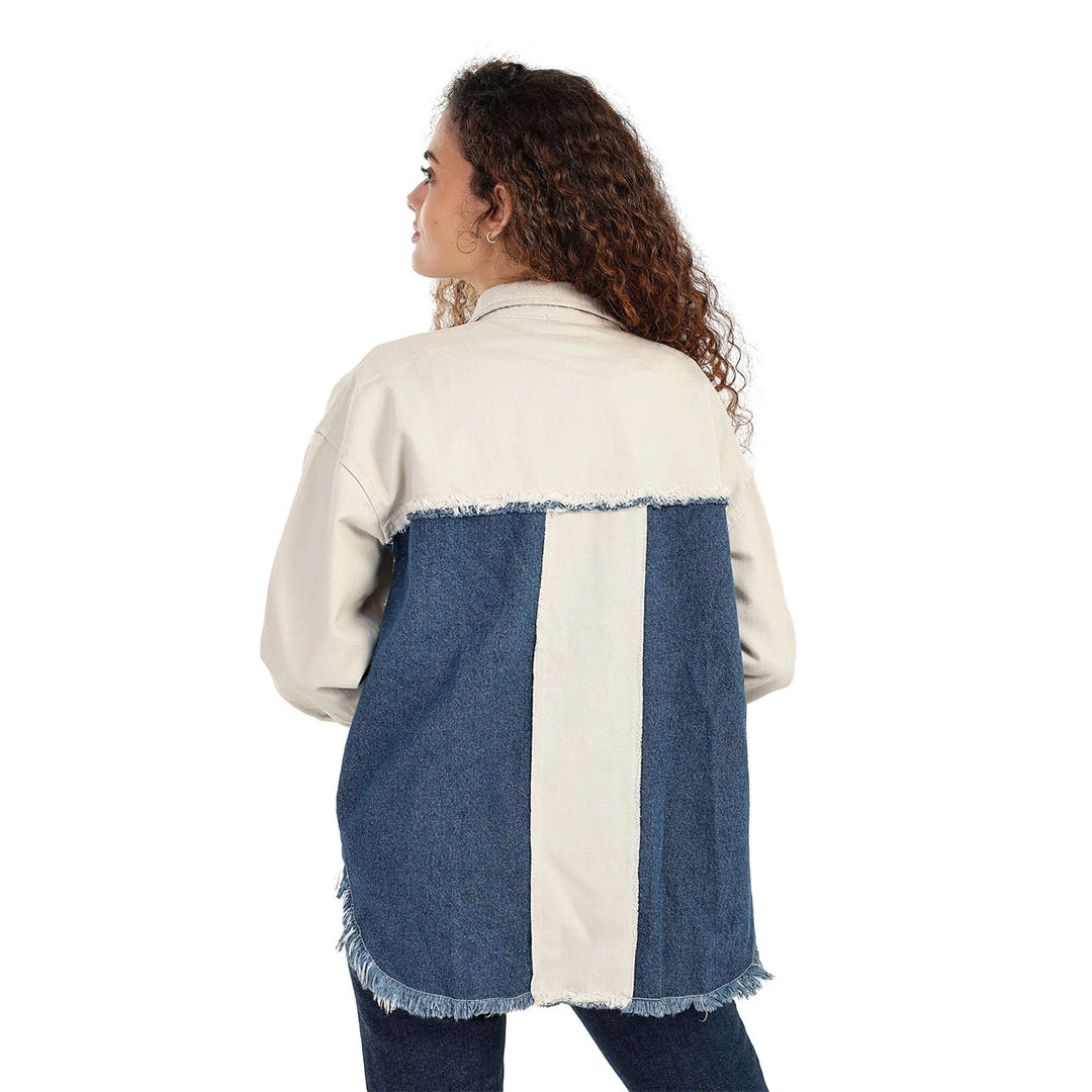 قميص حريمي جبردين و جينز - بيج/كحلي 56417