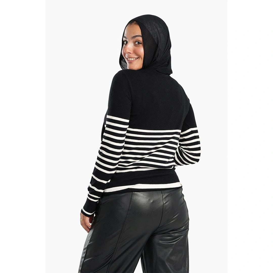 بلوفر صوف مخطط حريمي 17517