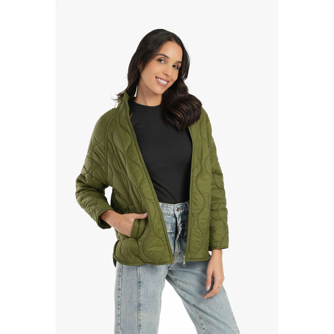 جاكيت بامب حريمي حريمي - زيتي 17591