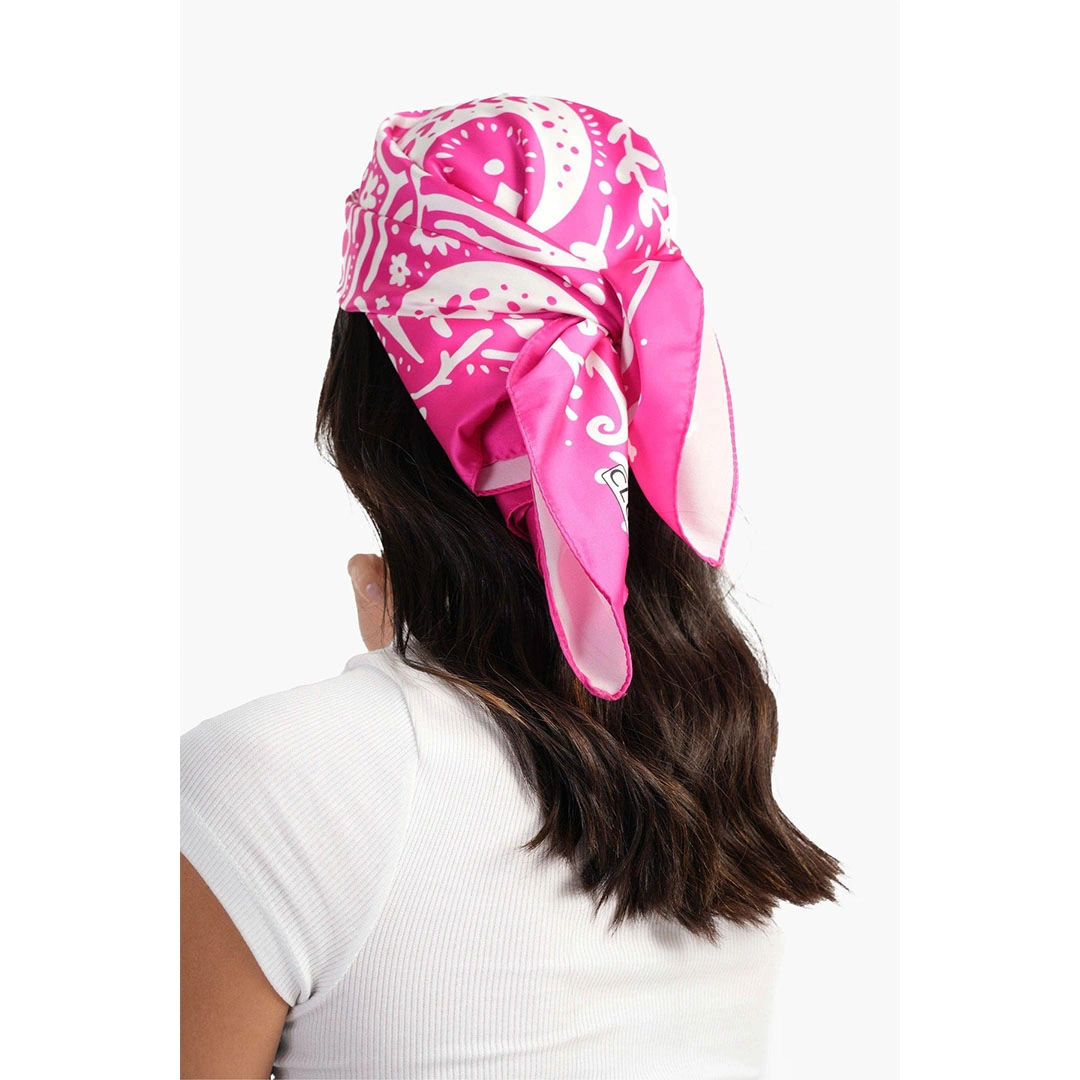 سكارف ستان مطبوع حريمي - فوشيا 17625