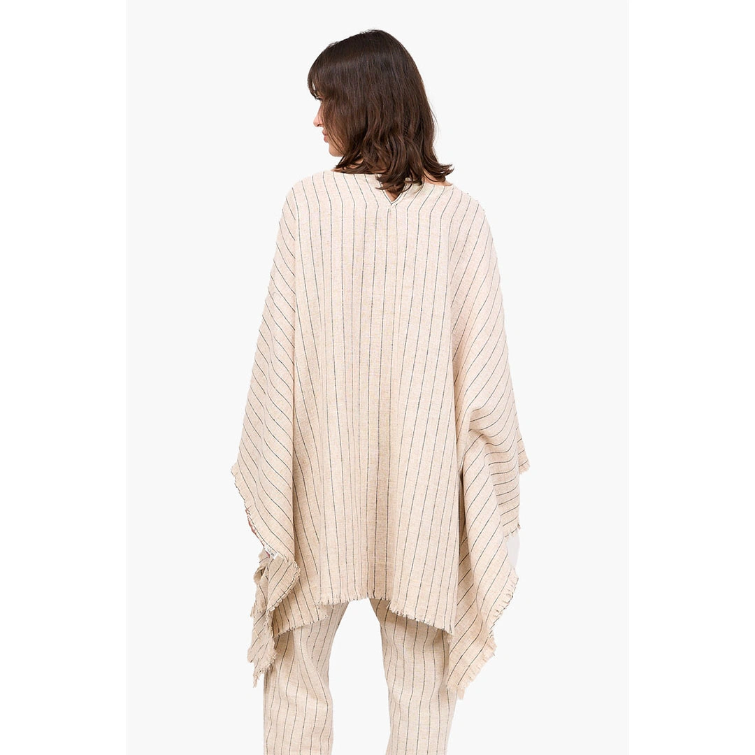 بونشو مربع كتان حريمي - بيج 17818