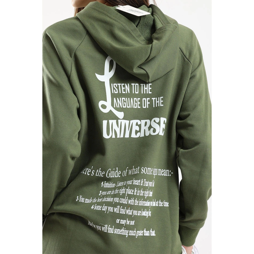 هودي حريمي طويل - زيتي 17033