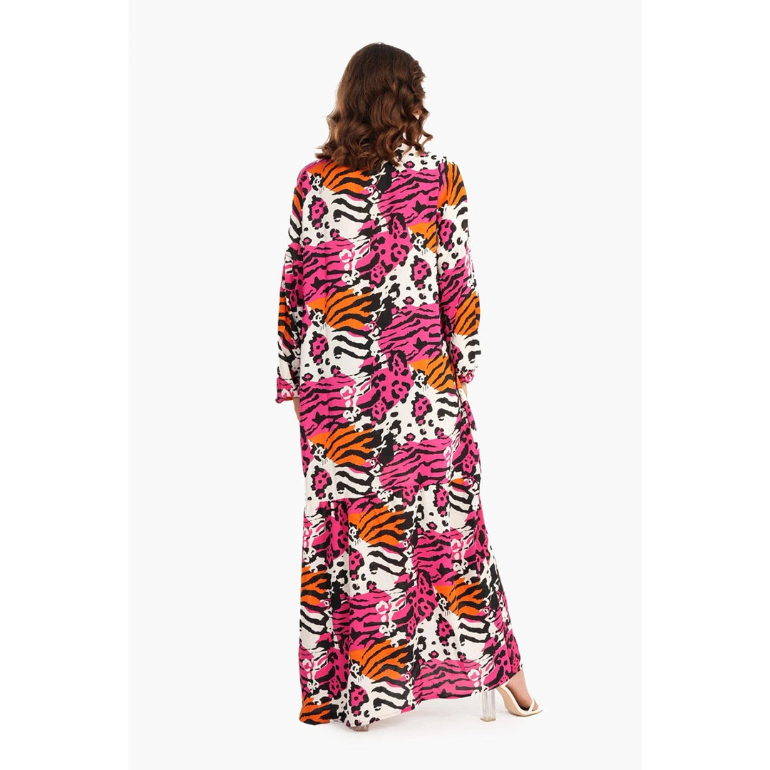 فستان مشجر حريمي كم طويل 17183