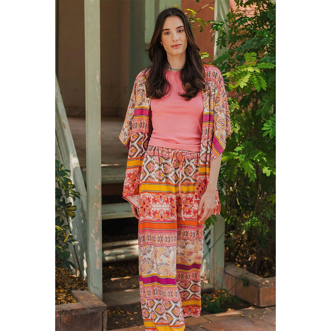 كيمونو مشجر حريمي - برتقالي 17320