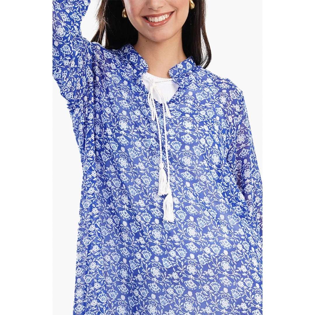 فستان ستان طويل حريمي - أزرق 17331