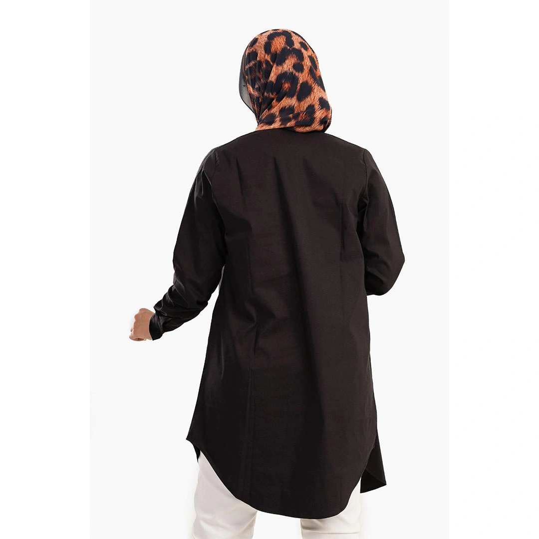 قميص بكم طويل حريمي - أسود 17358