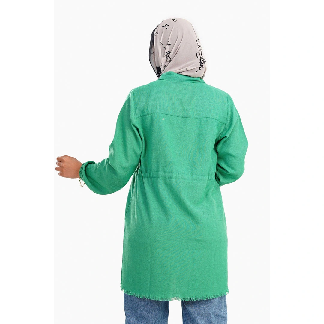 قميص كتان برباط حريمي 17368