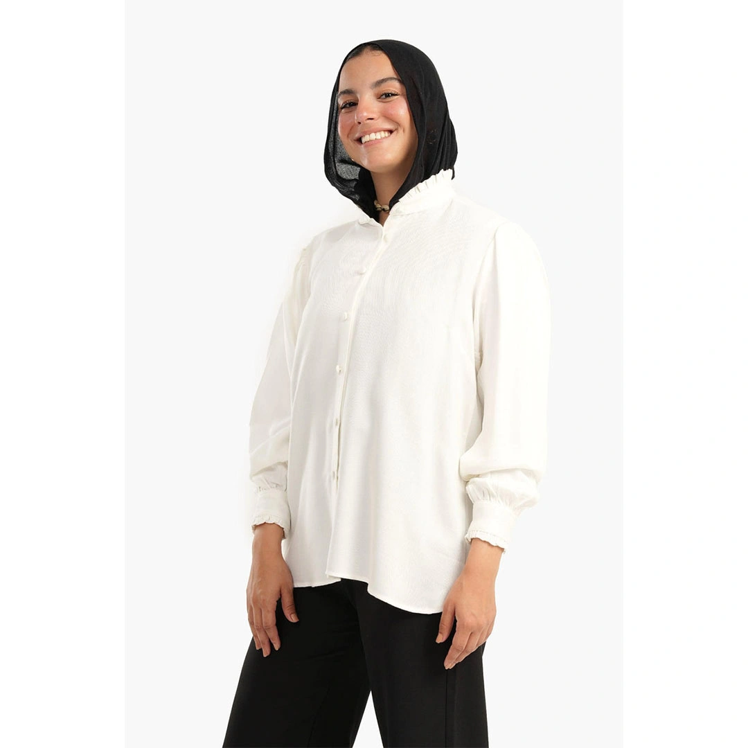 قميص بكم و رقبة منفوسة حريمي 17376