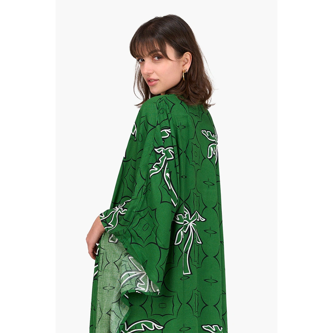 عباية مطبوعة بنخيل - أخضر 17767