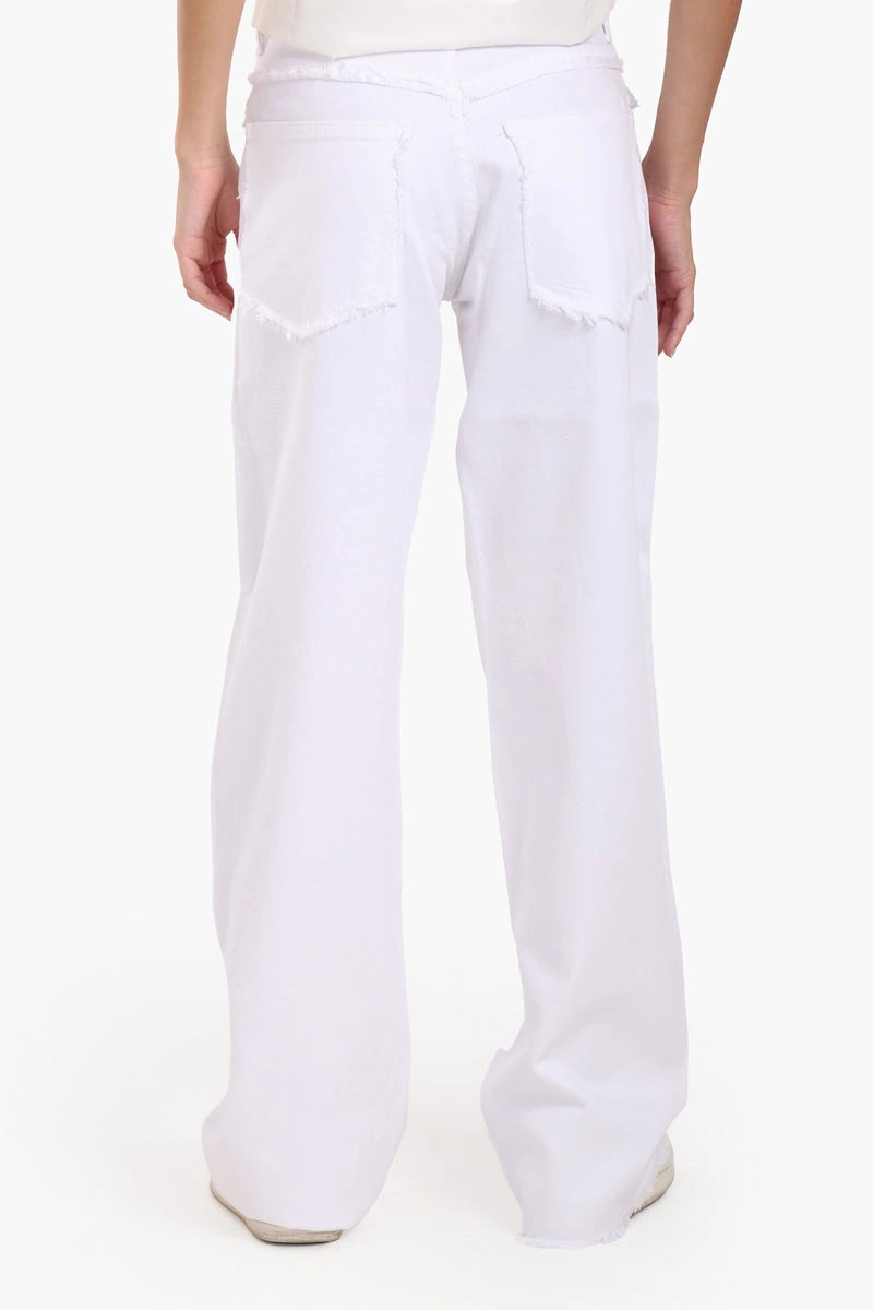 كلو بنطلون جينز أبيض بشراشيب - أبيض