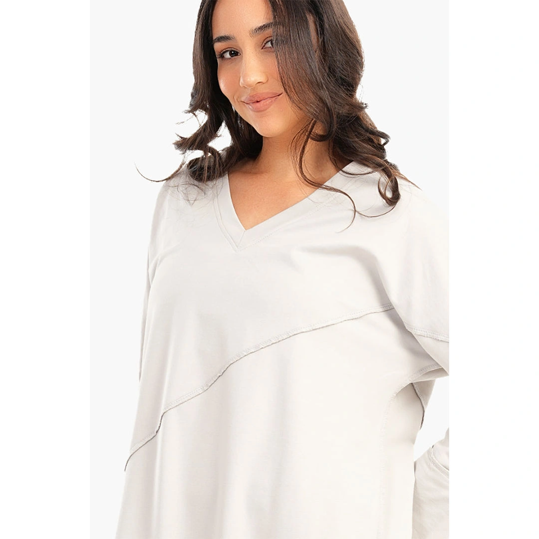 قميص نوم حريمي ميدي برقبة V - 55272