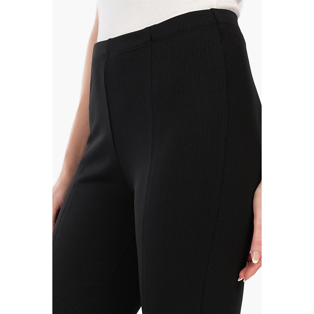 بنطلون حريمي واسع مضلع - أسود 56374