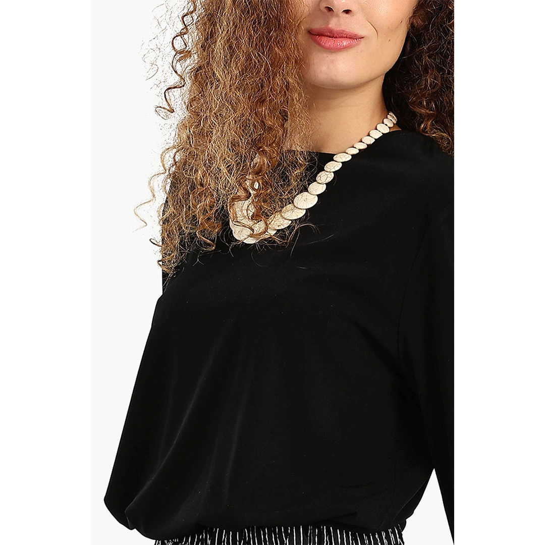 بلوزة كارينا بأكمام واسعة حريمي - أسود 56375