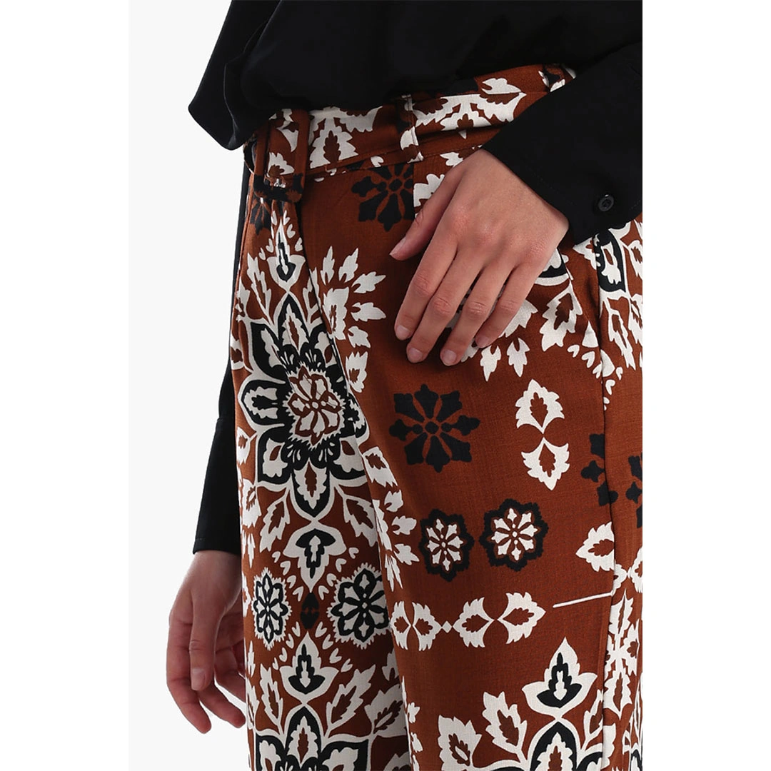 بنطلون حريمي بحزام بطبعة كاملة 56481