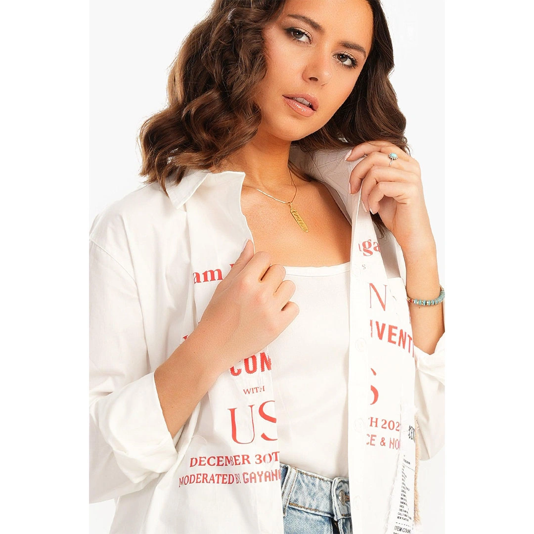 قميص بياقه حريمي حريمي - أبيض 17454