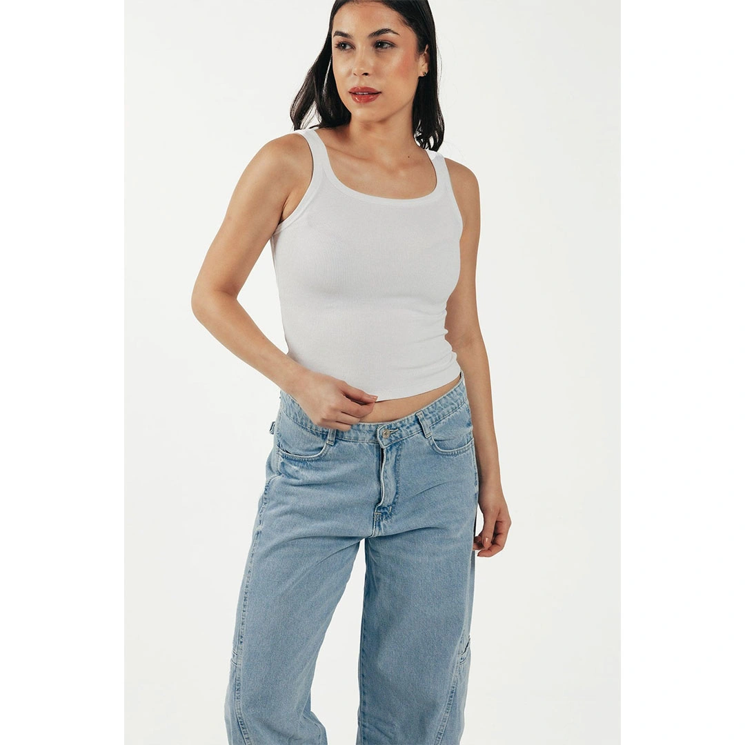 توب بدون أكمام حريمي - أبيض 17776