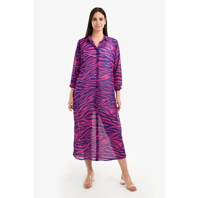 قميص طويل ستنان مطبوع حريمي 17279