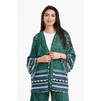 كيمونو مفتوح مشجر - أخضر 17384