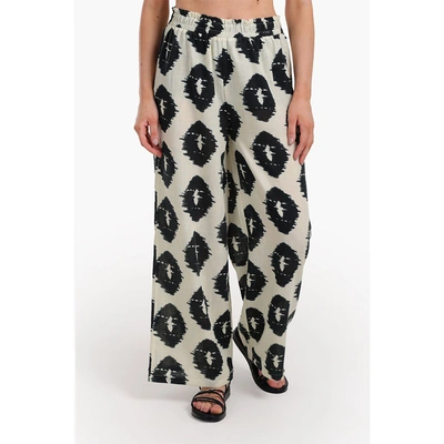 بنطلون حريمي مطبوع - أوف وايت 17823