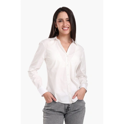 كلو قميص بوبلين بياقة على شكل حرف V حريمي