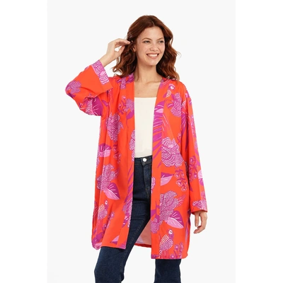 كيمونو كارينا بطبعة أرجوانية - برتقالي 56243