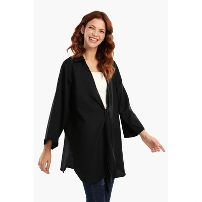 كيمونو كارينا بربطة أمامية - أسود 56377