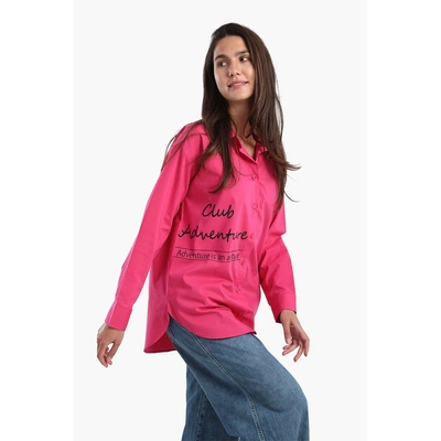 قميص كارينا مطبوع من جانب واحد - فوشيا 56479