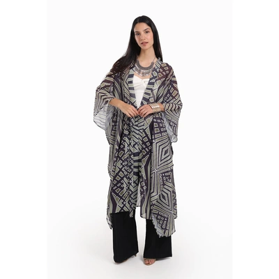 كيمونو شيفون بنمط هندسي من كارينا - متعدد الالوان 56548