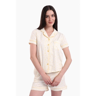 طقم بيجامة قطن كارينا بقلوب صفراء 56867