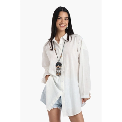 قميص كارينا كتان بكتف واسع 56953